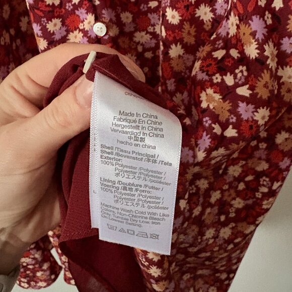 Madewell V-Neck Button-Front Mini Dress in Spring Prairie Size 4 - Picture 7 of 7